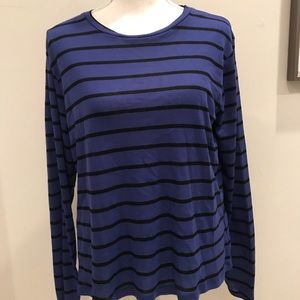 Blue and black striped long sleeve shirt!!